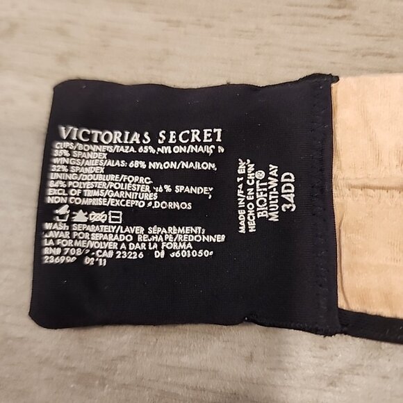 Victorias Secret Biofit Multiway Bra 34DD Black Underwire Lined Includes Straps - Picture 3 of 3